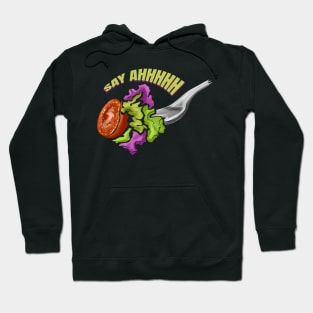 Say Ahhhhh, Fork With Veggies For Vegan Hoodie